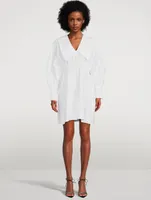 Cotton Poplin Smocked Mini Dress