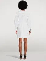 Cotton Poplin Smocked Mini Dress