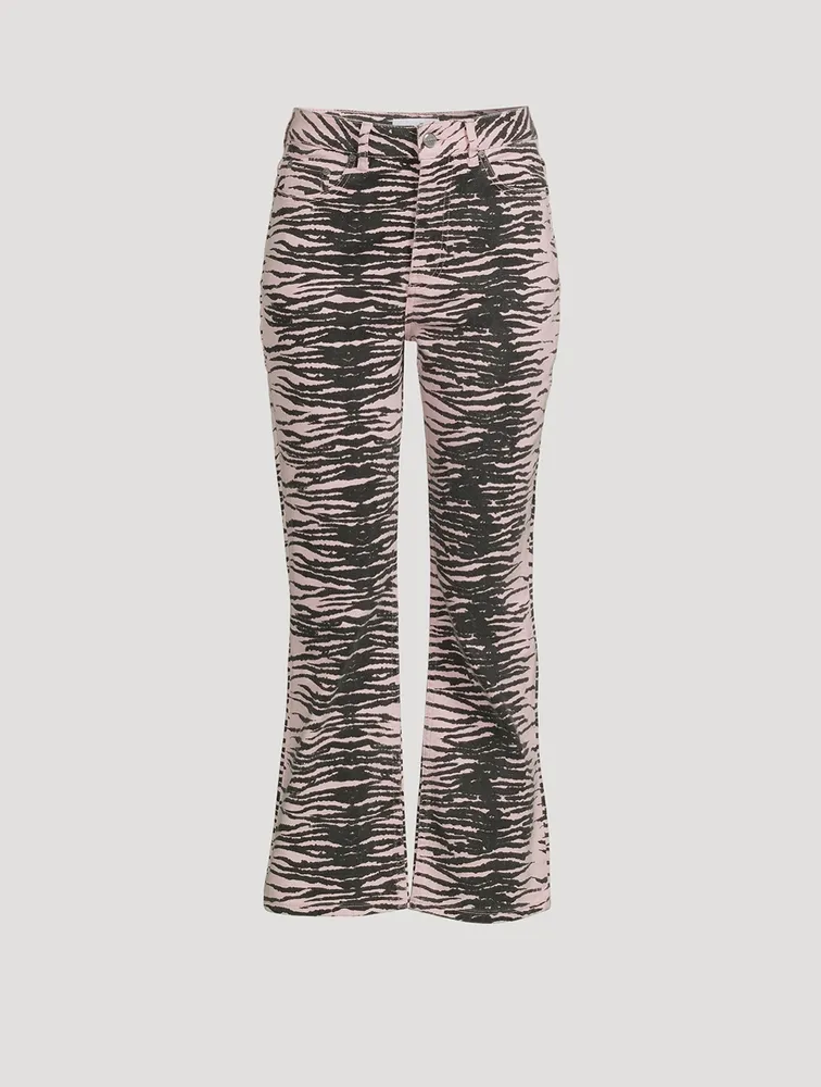 Betzy Cropped Jeans Tiger Stripe Print
