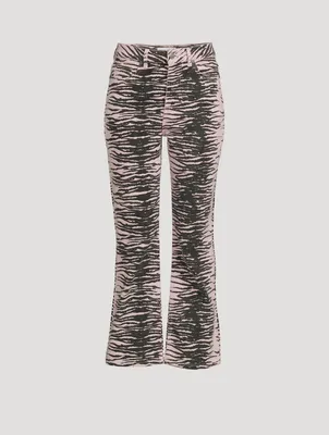 Betzy Cropped Jeans Tiger Stripe Print