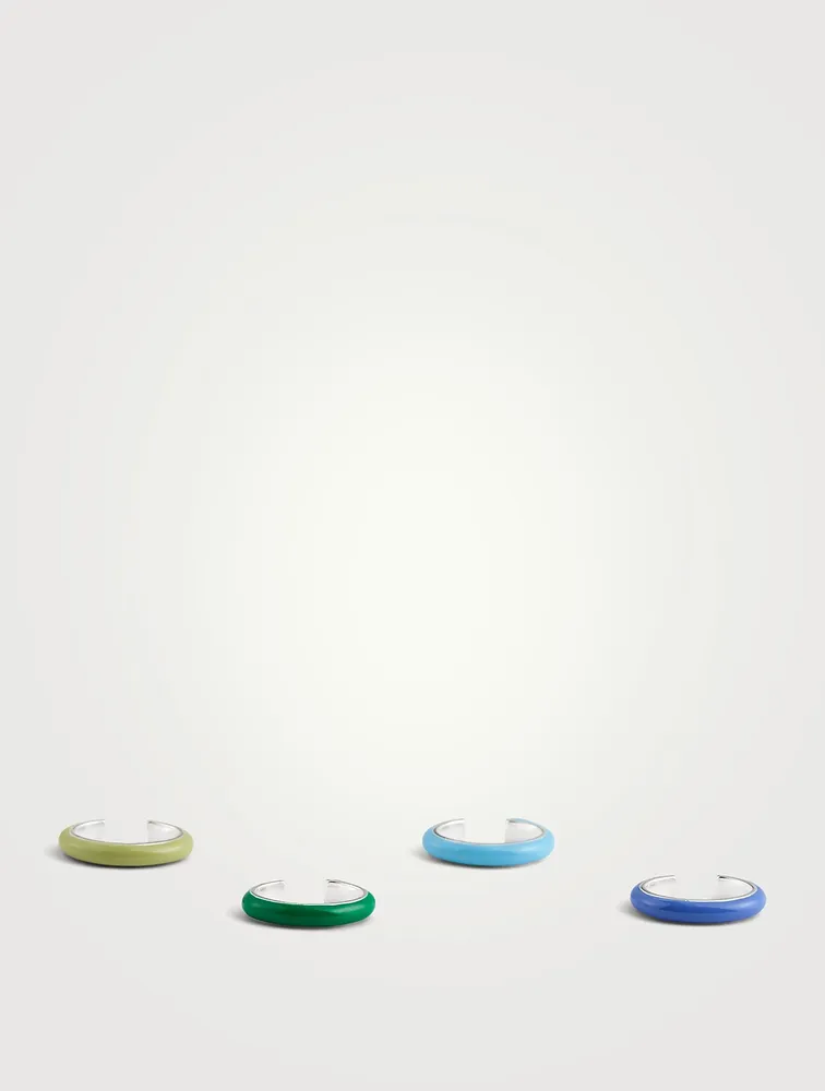 Set Of Four Cool Enamel Stacking Ear Cuffs