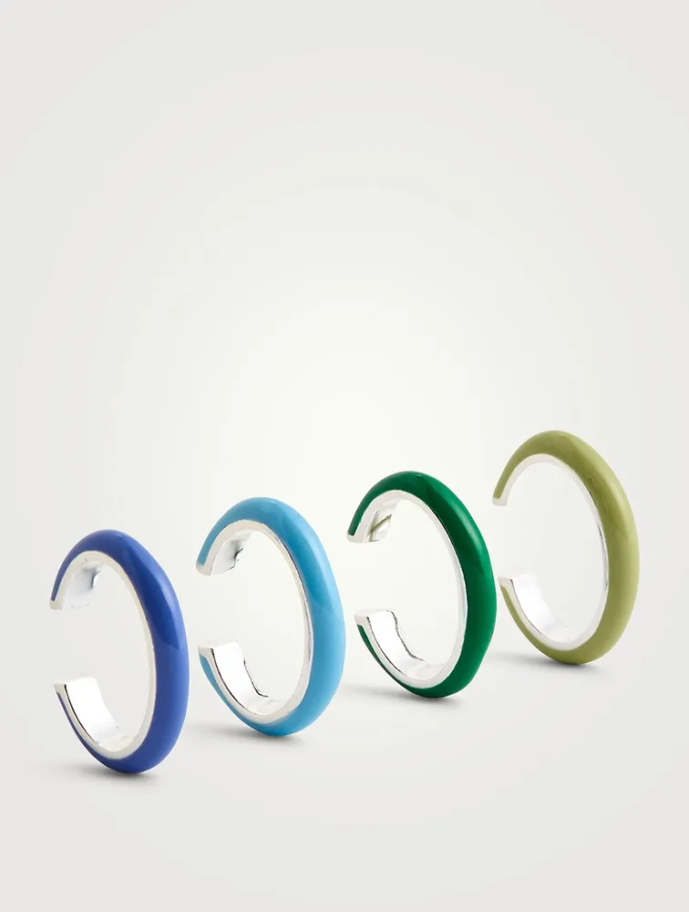 Set Of Four Cool Enamel Stacking Ear Cuffs