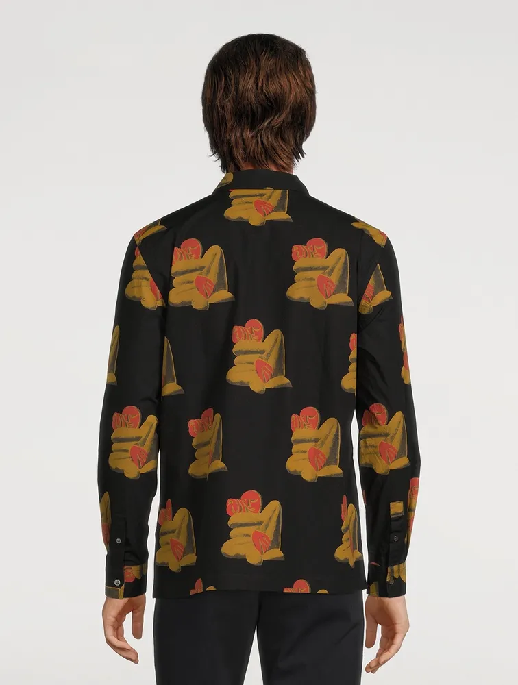 David JM Cotton Printed Shirt