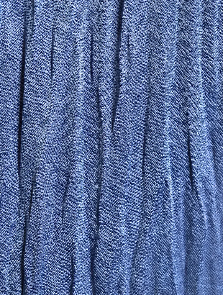 Pleated V-Neck Midi Dress