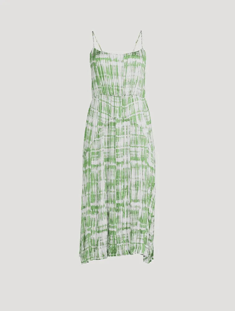 Ruched Camisole Midi Dress Tie Dye Print