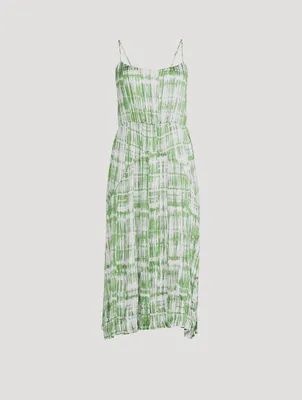 Ruched Camisole Midi Dress Tie Dye Print
