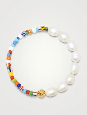 Duo Assorted Vintage Bead And Baroque Pearl Bracelet