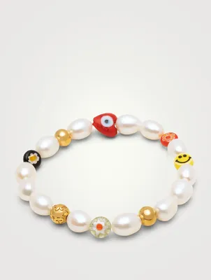 Smiley Face Pearl Bracelet