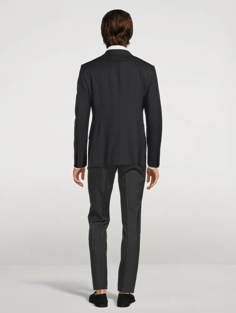 Stretch Mouliné Jacket With Subtle Check