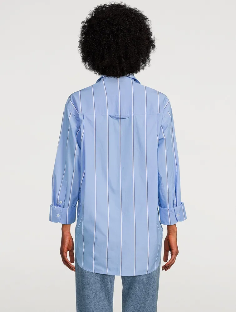 Kayla Cotton Shirt Stripe Print