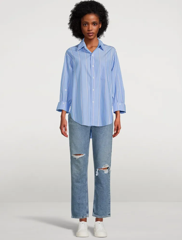 Kayla Cotton Shirt Stripe Print