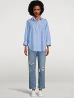 Kayla Cotton Shirt Stripe Print