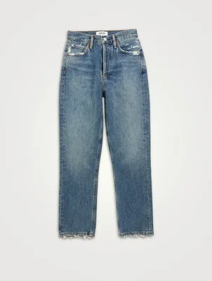 Riley High-Rise Straight-Leg Cropped Jeans