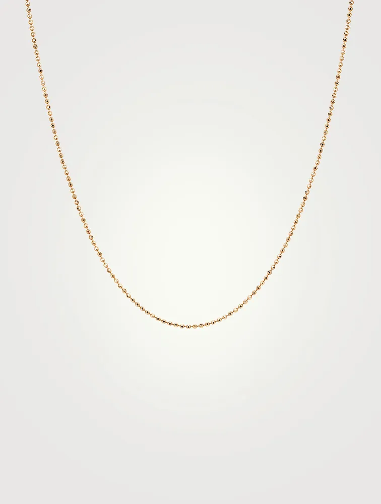 14K Rose Gold Faceted Chain Necklace