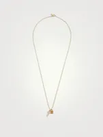 14K Gold Lock And Key Necklace With Diamonds