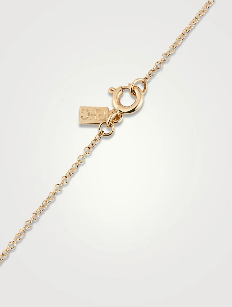 14K Gold Lock And Key Necklace With Diamonds