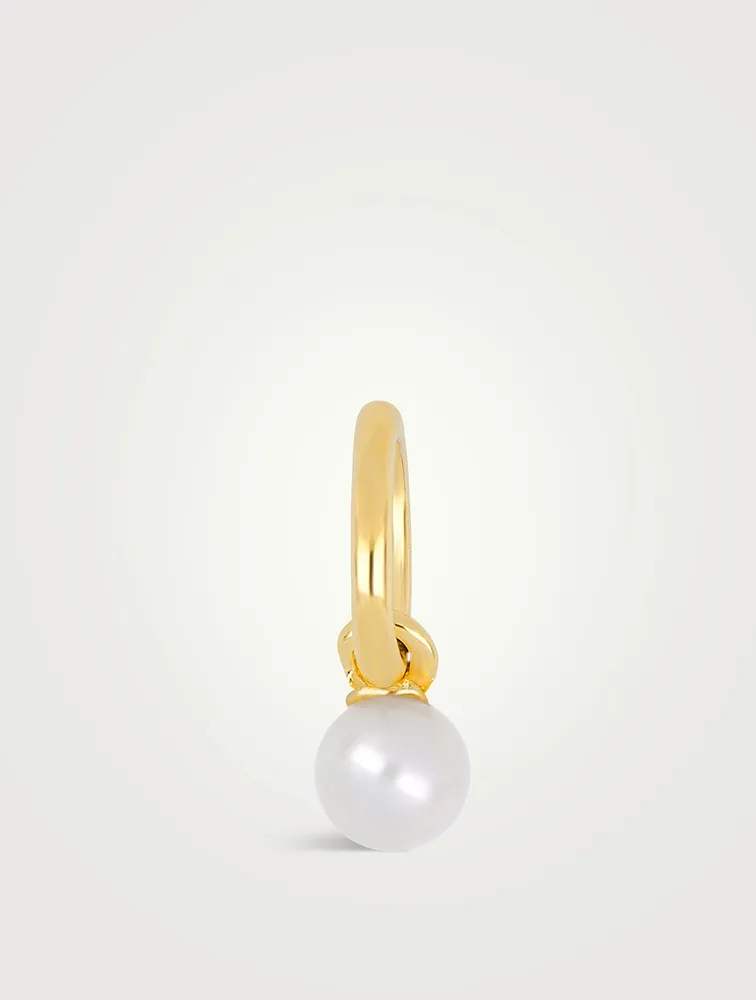 14K Gold Pearl Birthstone Charm Pendant