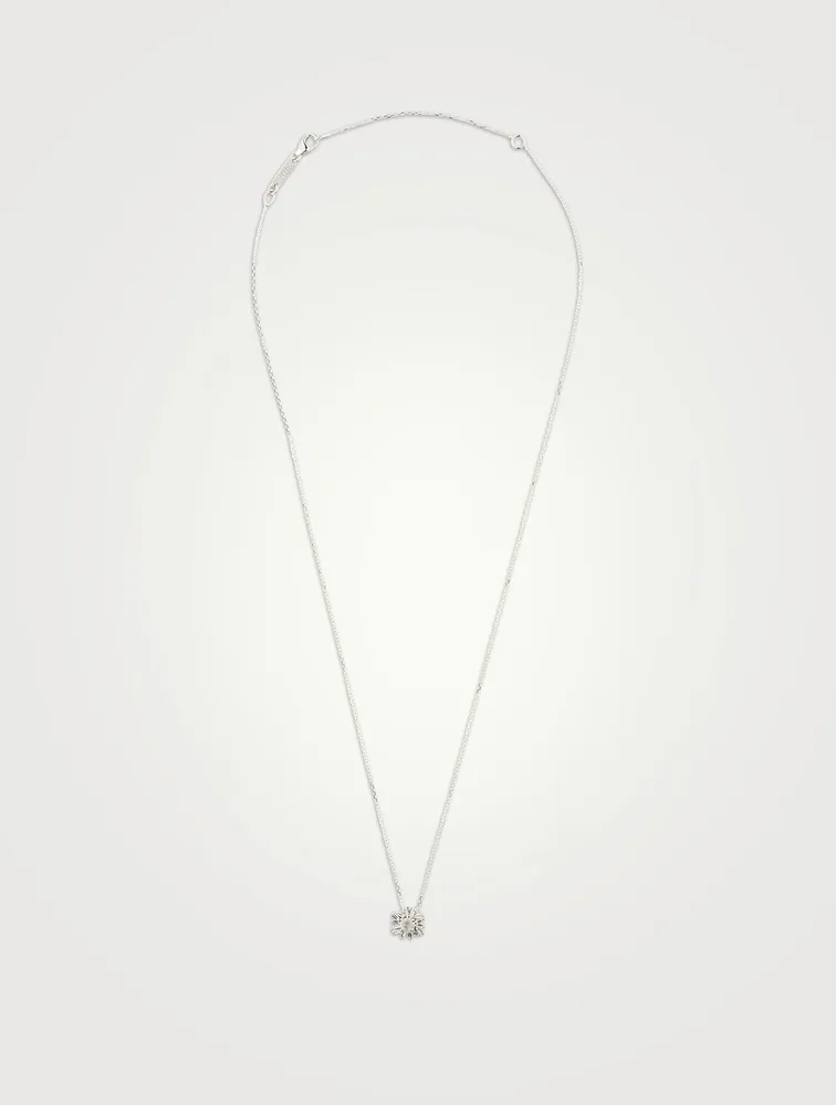 One-Of-A-Kind 18K White Gold Pendant Necklace With Diamonds