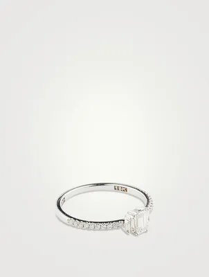 One-Of-A-Kind 18K White Gold Diamond Ring