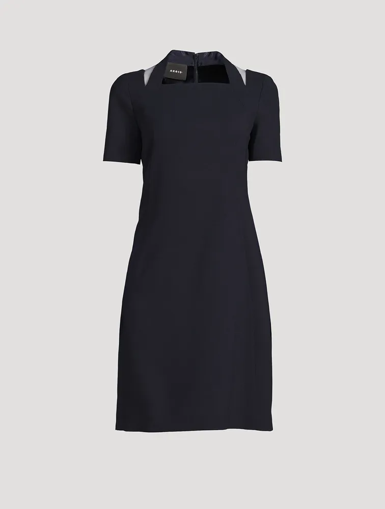 Sheath Dress With Tulle Inserts