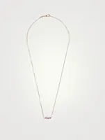 18K Rose Gold Fireworks Bar Necklace With Pink Sapphires And Diamonds