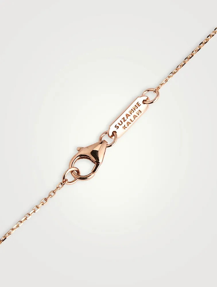 18K Rose Gold Fireworks Bar Necklace With Pink Sapphires And Diamonds