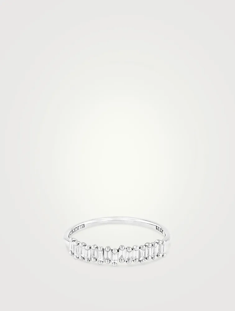 Fireworks 18K Gold Half Band Ring With Diamonds
