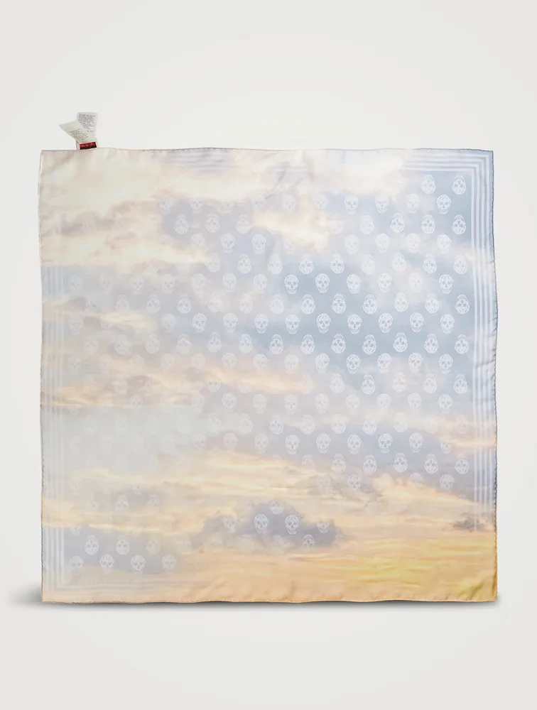 Silk Gradient Biker Skull Scarf