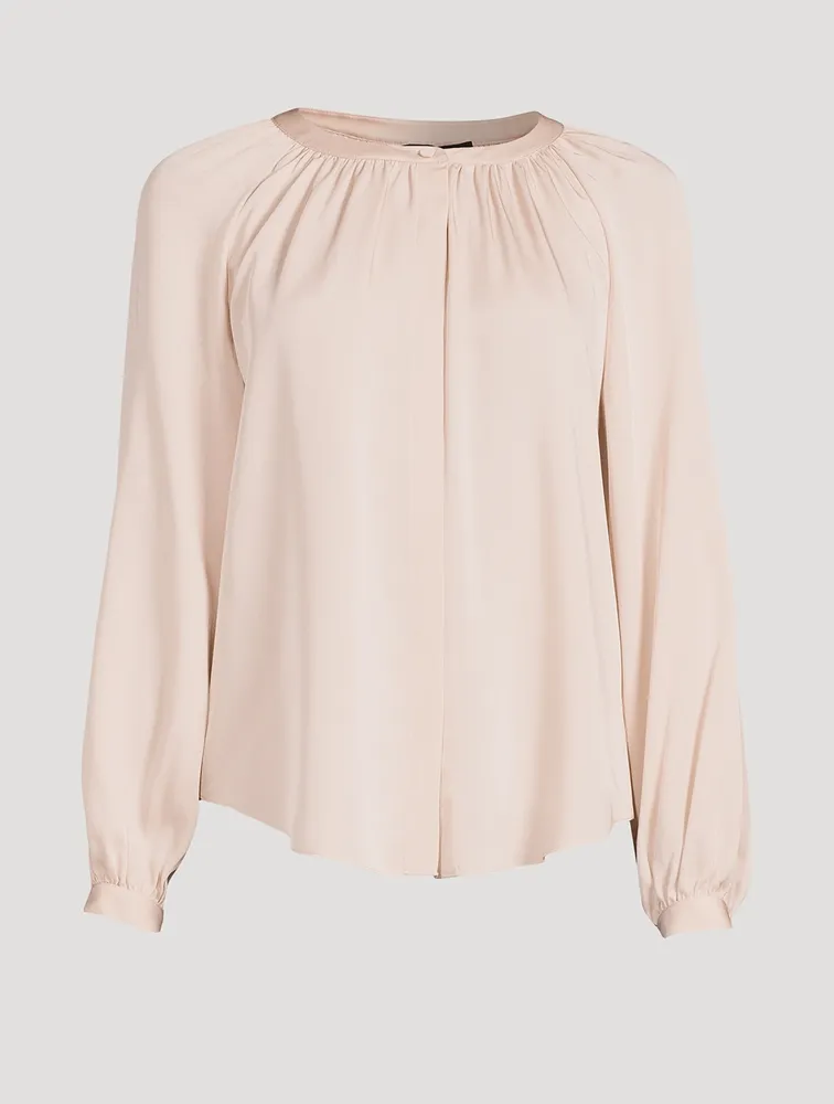 Gathered Silk Georgette Blouse