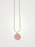 14K Gold Tableau Pendant Necklace With Diamonds