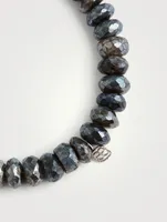 Beaded Bracelet With 14K White Gold Diamond Rondelle