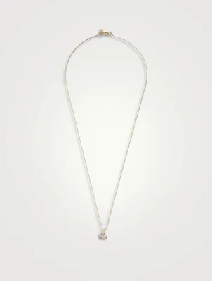 14K Gold Small Shark Pendant Necklace With Diamonds