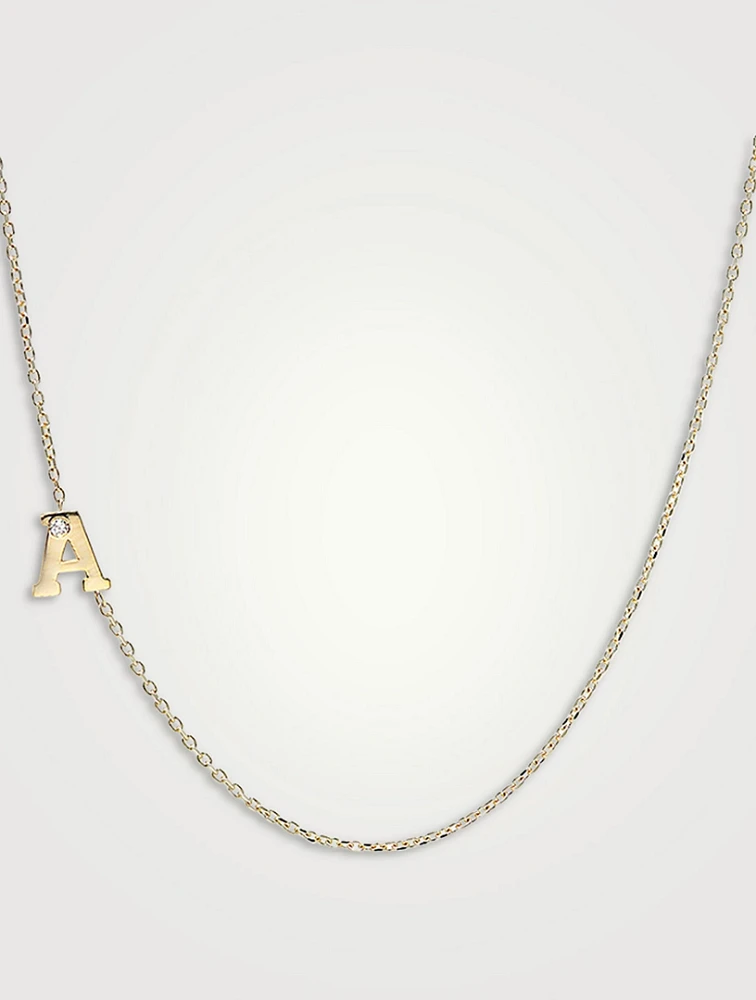 Love Letter 14K Gold A Necklace With Diamonds