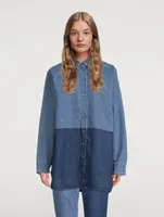 Le Artiste Two-Tone Denim Shirt