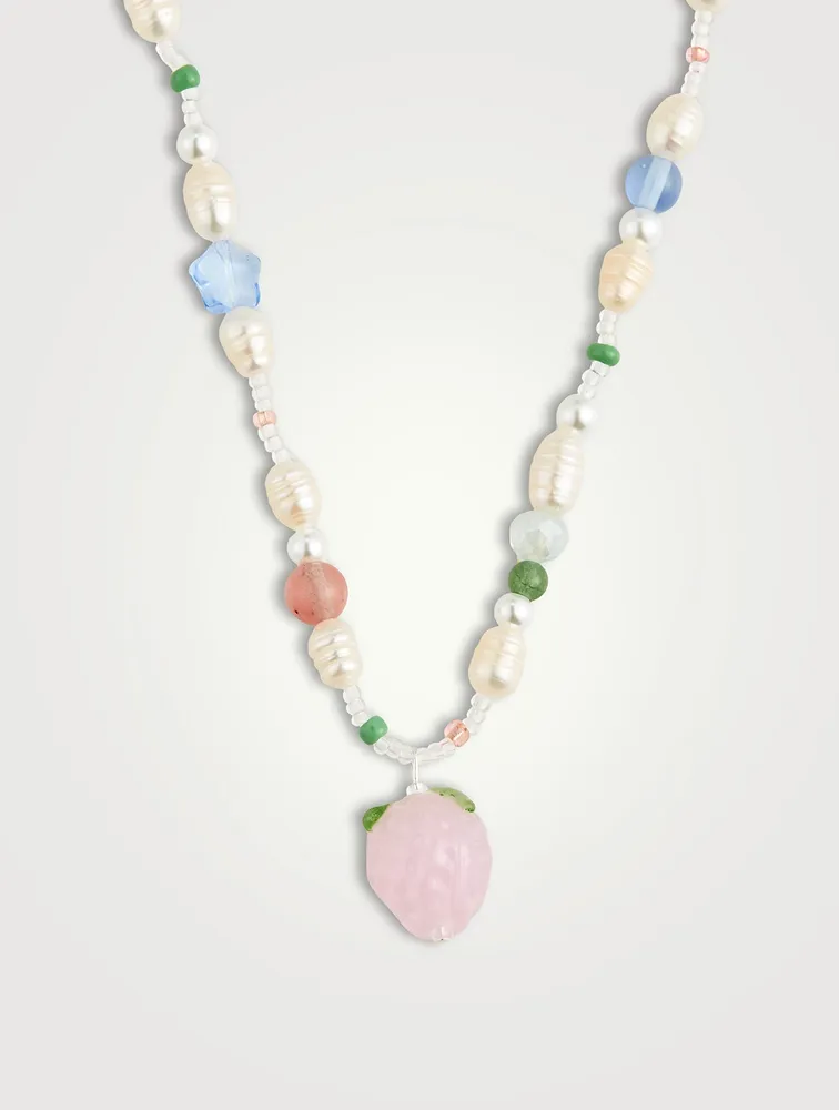 Bisous Beads x Fruit Assembly Beaded Strawberry Necklace