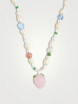 Bisous Beads x Fruit Assembly Beaded Strawberry Necklace