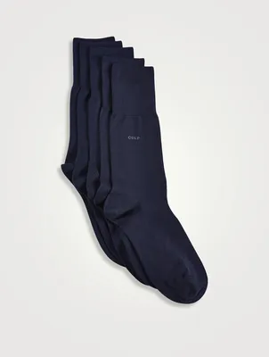5-Pack Bamboo Stretch Logo Socks