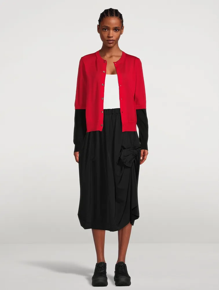 Double-Layered Wool Cardigan