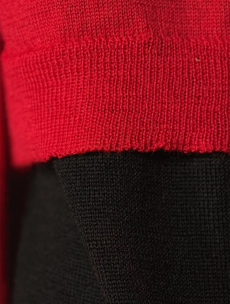 Double-Layered Wool Cardigan