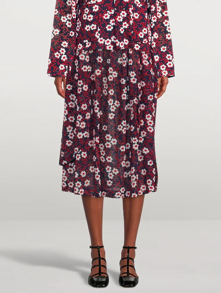 Midi Skirt Floral Print