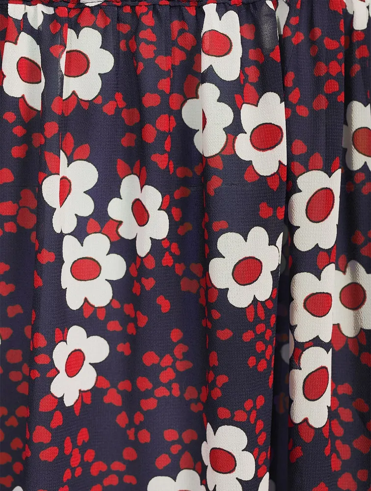 Midi Skirt Floral Print