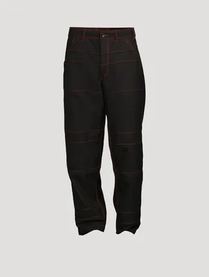 Wool-Blend Woven Pants