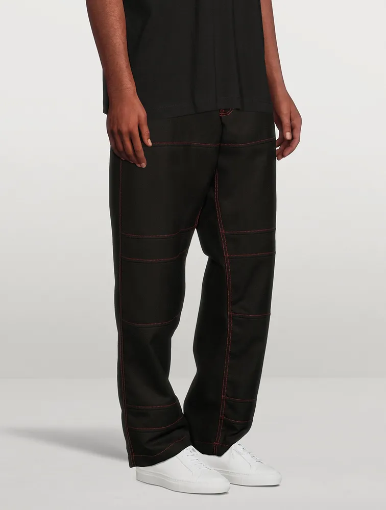 Wool-Blend Woven Pants
