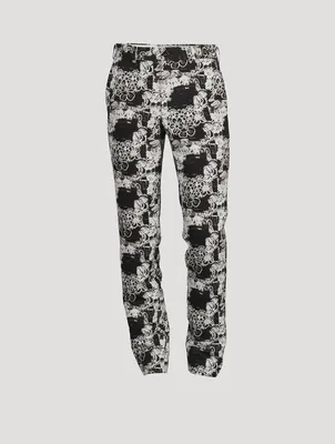 Cotton Dress Pants Floral Print