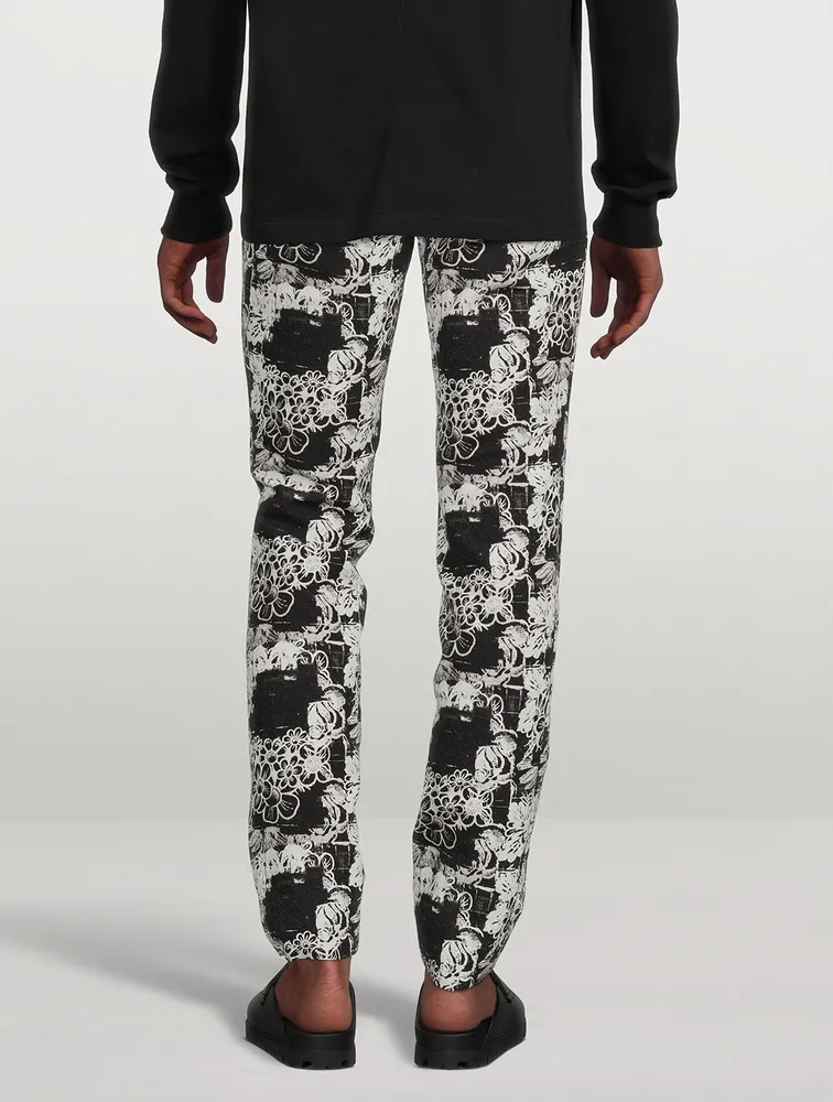 Cotton Dress Pants Floral Print