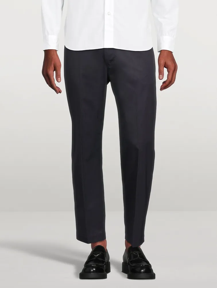 Cotton Straight-Leg Pants