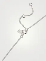 14K White Gold Diamond Heart Choker Necklace