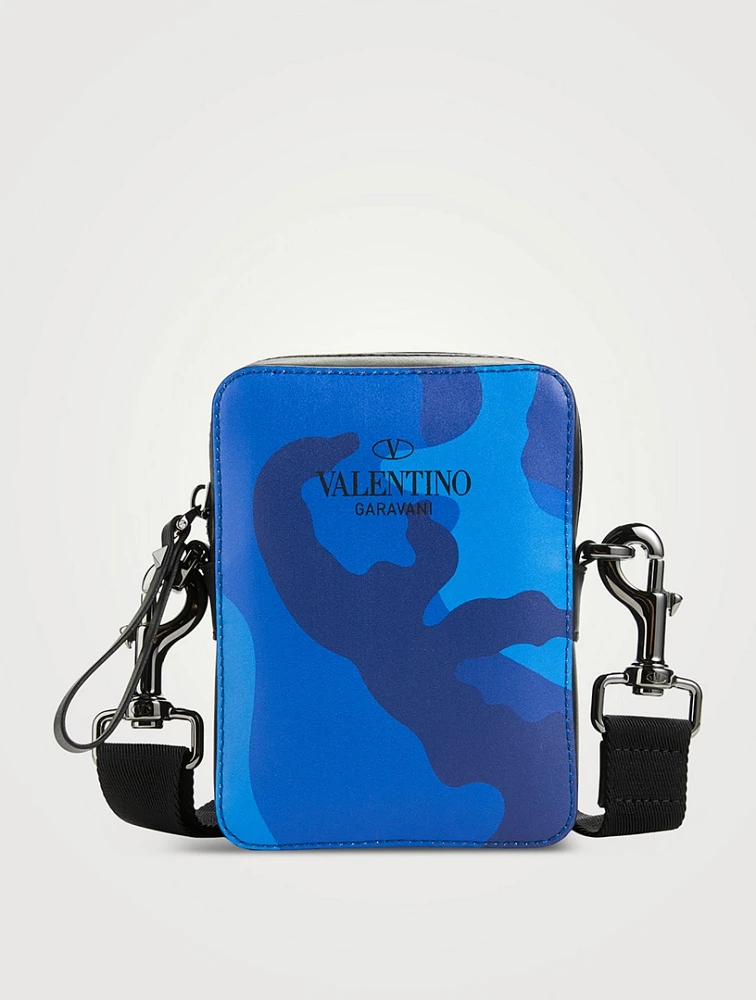 Leather Camo Small Crossbody Bag