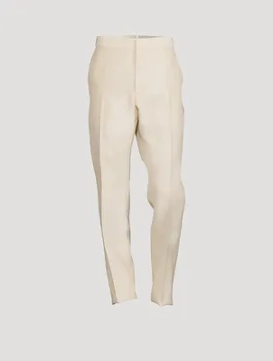 Cooper Wool And Silk Poplin Tailored Pants