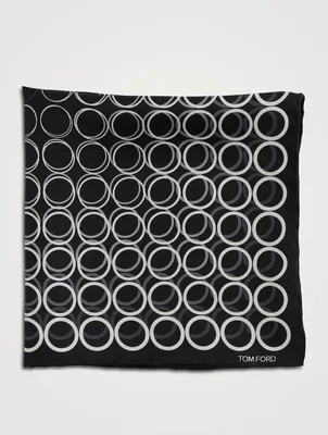 Silk Pocket Square In Geometric Print